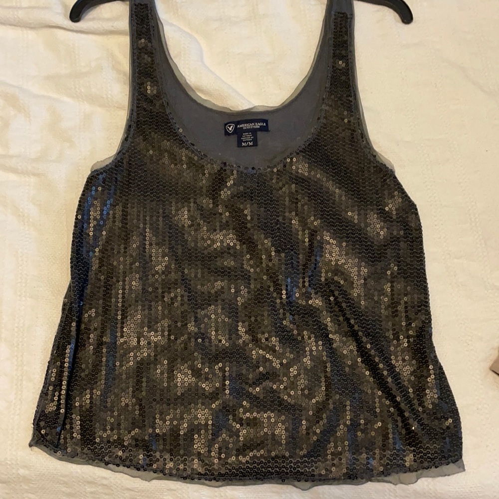 Gray size Med sparkle top